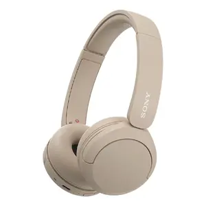 Austiņas Sony WH-CH520 bezvadu Bluetooth USB-C zvaniem un mūzikai, apausu (circumaural), krēmkrāsas, 20–20 kHz, 10 m darbības rādiuss