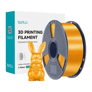 PLA+ Silk 3D printer filament, Sunlu, Brass color, high-gloss PLA+ for FDM printers