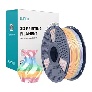 Sunlu PLA+ Silk Filament Rainbow 1.75 mm for FDM 3D Printers, PLA+ Silk