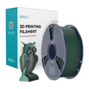 Sunlu PLA+ Silk divu krāsu 3D drukas pavediens — melns un zaļš, PLA+ silk