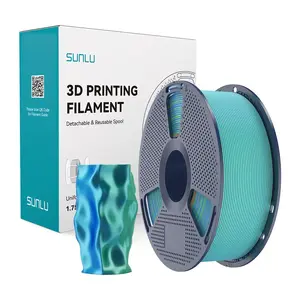 Sunlu PLA+ Silk Dual Color Filament (zili–zils) — PLA+ zīdaina divu krāsu 3D drukas filamenta