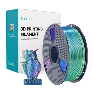 3D drukas pavedieni Sunlu PLA+ Silk trīskrāsu (zils-zaļš-violets) FDM drukām, PLA+ silk materiāls