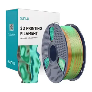 3D printera spolērija Sunlu PLA+ Silk trīskrāsu (oranža, zila, zaļa)