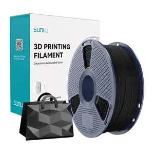 TPU Silk Diegs Sunlu TPU Silk B — elastīgs 3D drukas materiāls, melns, termoplastisks poliuretāns