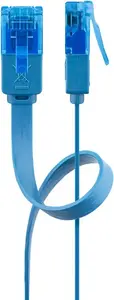 GOOBAY plakanā Cat6a savienojuma kabelis U/UTP RJ‑45—RJ‑45, 5 m, zils