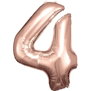 Rotaļu balons AMSCAN 9906279 — folijas, zelta krāsa, uzpūsts diametrs 66 cm, iepakojumā 5 gab.