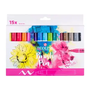 Krāsu marķieru komplekts Ecoline / Bruynzeel daudzkrāsains 15 gab. (maisītās krāsas)