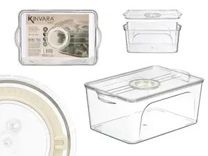 Органайзер для холодильника с крышкой Kinvara модель 12510, белый, пластиковый