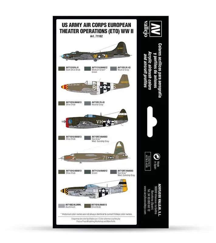 VALLEJO Model Air – US Army Air Corps ETO WWII, 8×17 мл Photo 2