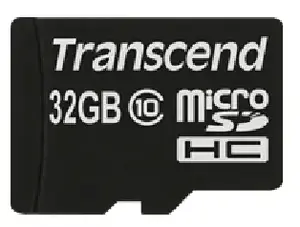 Карта памяти TRANSCEND microSDHC Class 10 32GB с SD-адаптером, 90 МБ/с чтение, NAND