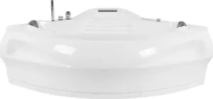 Corner bathtub Beliani Monaco with LED and whirlpool function, white