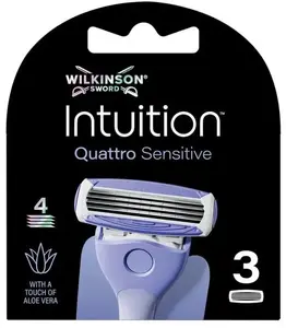 Сменные лезвия для бритвы Tanita WILKINSON Sword Intuition Quattro Sensitive — 3 штуки