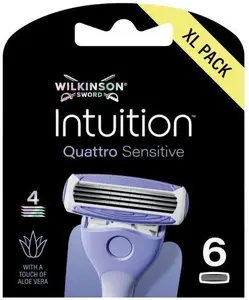 Запасные лезвия для женщин Tanita WILKINSON_Sword Intuition Quattro Sensitive — 6 шт.