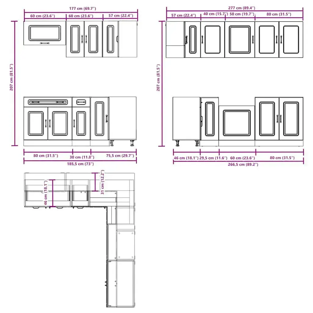 VidaXL 3314919 — 11 daļu virtuves skapju komplekts Photo 8