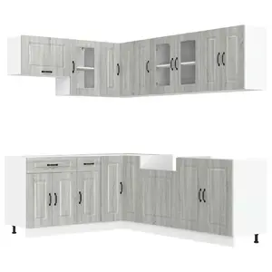 Virtuves/ēdamistabas uzglabāšanas skapju komplekts VidaXL 3314887 — 11 daļas