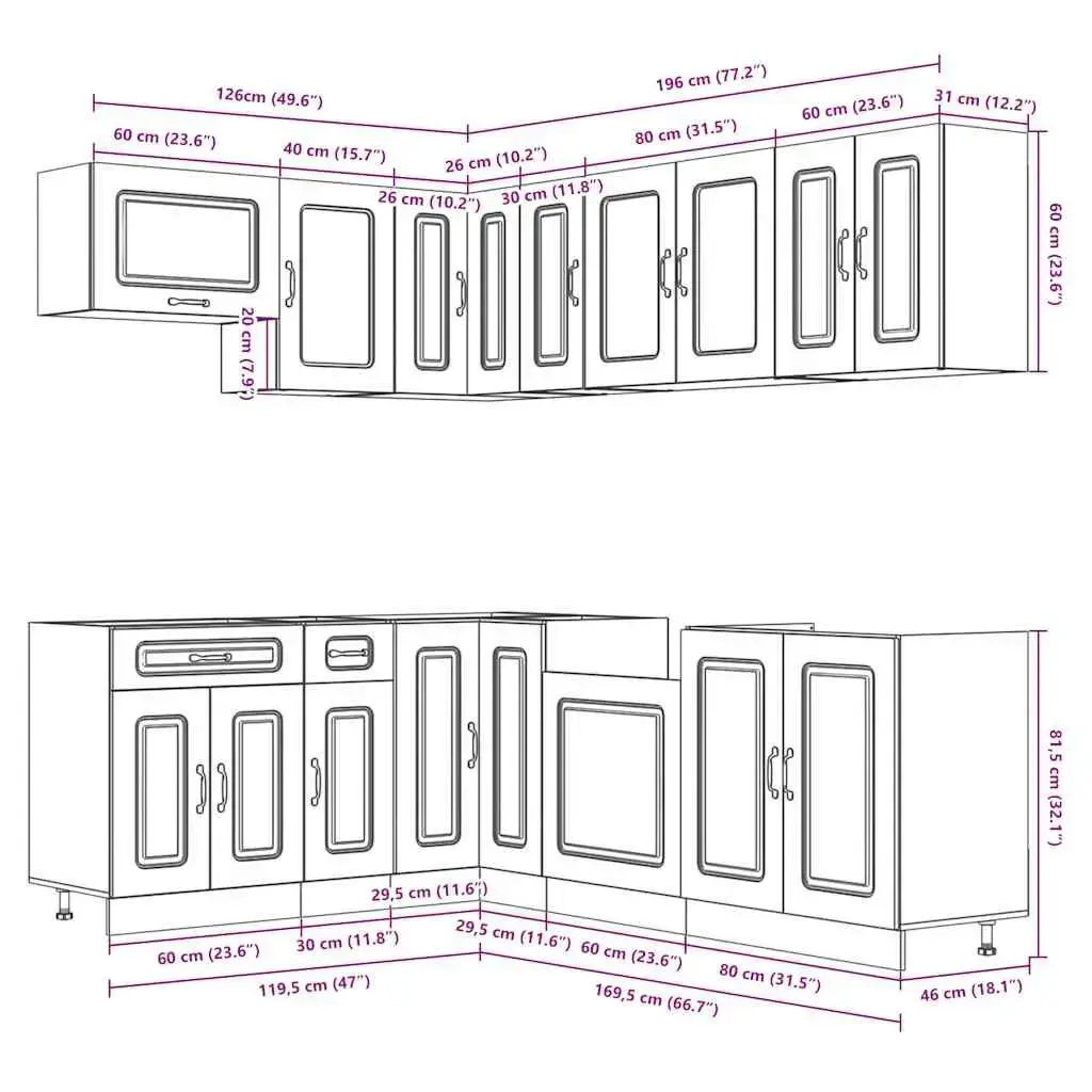 VidaXL kitchen/dining cabinet set 3314887 Photo 8