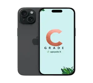 Смартфон Upcycle IT Apple iPhone 15 (Refurbished C) — A16, 6.1" (15,5 см) OLED, 128 ГБ, Dual SIM, 5G, iOS 17, USB‑C, чёрный