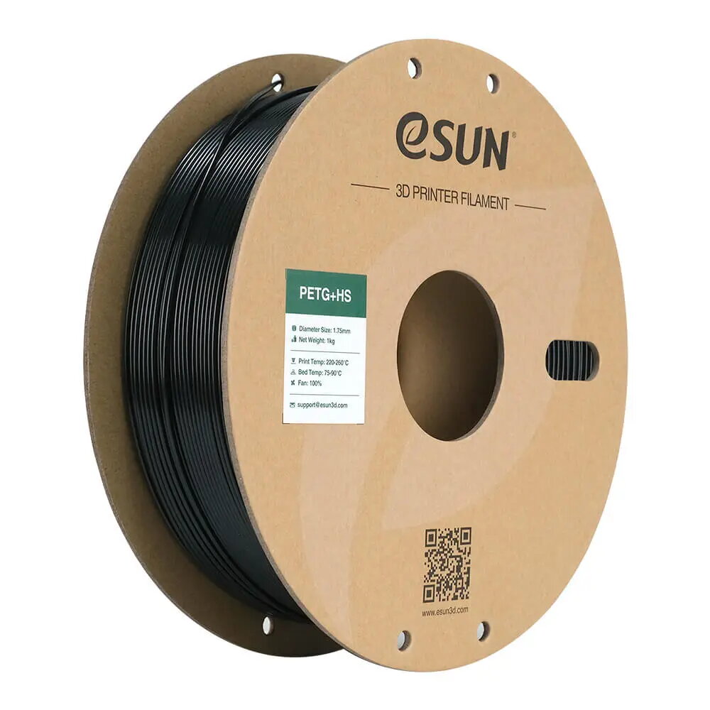 Pavedienu eSun PETG+HS melns 1.75