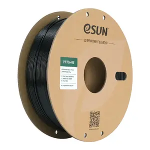 Pavedienu eSun PETG+HS melns 1.75 mm 1 kg — PETG (polietilēntereftalāta glikols)