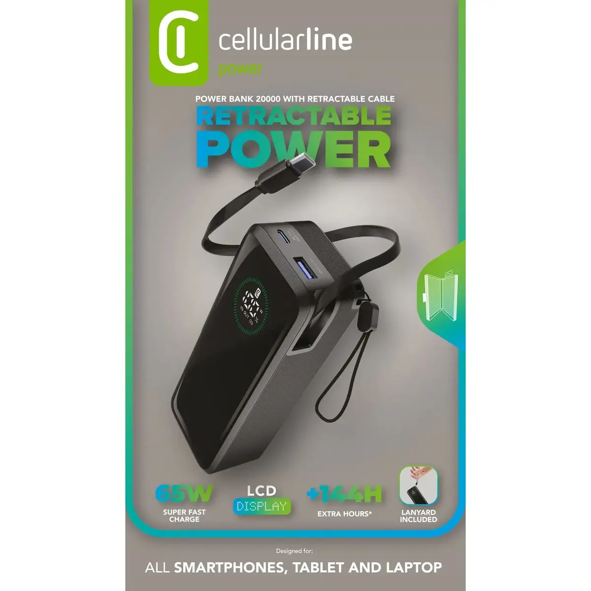Cellularline Power Bank Roller 20000 — 20 000 мАч 65 Вт Photo 2