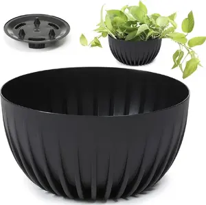 Puķu pods LAMELA Misa MIRA ECO recycled 300 mm — melns