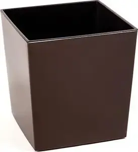 Flower pot LAMELA Doniczka Juka with insert, glossy MOKKA, 30x30 H:31CM