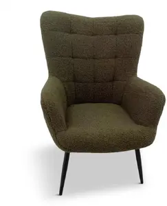 Dining Chair Actona Geo Teddy Green — Upholstered Teddy Fabric, Model 53000012911