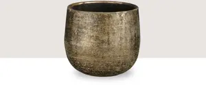 Ceramic Flower Pot Lumarko Marcus D18 H16 Bronze Metal finish