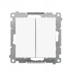 Stair switch Kontakt-Simon 55 TW6/2.01/X/111 double module 10 AX 250V~ quick-connect white matte