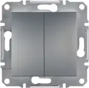 Двойная кнопка Schneider Electric Asfora EPH1100162 — без рамки, стальной цвет