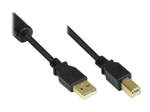 Кабель USB 2.0 Alcasa GC-M0083 — USB A на USB B, 5 м, 0,48 Гбит/с, чёрный