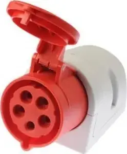Fixed Socket PCE 32A 5P 400V IP44 model 125-6 red