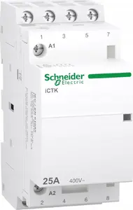 SCHNEIDERE modulārais kontaktors Acti9 iCTK50-25-40-230 A9C40425 25A 4NO 50Hz 220/240 VAC