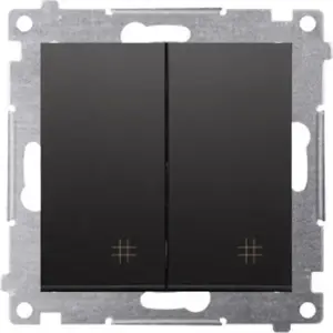 Kontakt-Simon Simon 54 двойной перекрёстный модульный выключатель DW7/2.01/49 10AX 250V черный мат с быстрозажимами