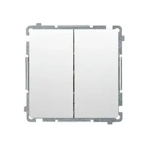 Electrical switch Kontakt-Simon BMW6/2.01/11 — double white, 230 V AC, 10 A, IP20/IP44