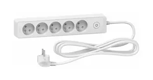 Сетевой фильтр с защитой от перенапряжения Schneider Electric Odace ST9353W — 5 розеток, кабель 3 м, белый