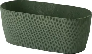 Taisnstūra puķu kaste Form-Plastic MIKA 4539-075 meža zaļā — plastmasas pods 27×12×12 cm