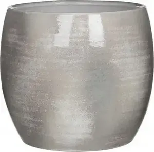 Ceramic Flower Pot Edelman EDM184877 light gray round 12×14 cm