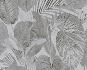 Wallpaper Vipro Group 393555 Grey Leaves — decorative wallcovering, printed pattern