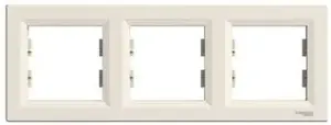 Тройная рамка встраиваемая Schneider Electric Asfora горизонтальная кремовая EPH5800323