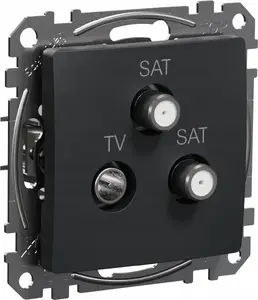 Socket outlet Schneider Electric GN.TV/SAT/SAT KO.4DB SDD114481S — TV/SAT co-axial combo, black