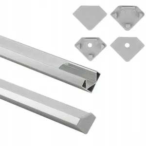 Aluminium LED Corner Profile Eco Light EC20624 2m white with milky diffuser