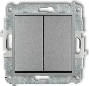 Mini candle switch Karlik 7MWP-2 silver metallic — single-pole decorative wall switch
