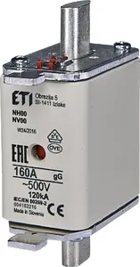 Вставка предохранителя KOMBI NH00 160A gG/gL 500V WT-00 от Eti-Polam