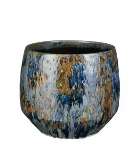 Flower pot Lumarko Harris ceramic, blue, model 1138244
