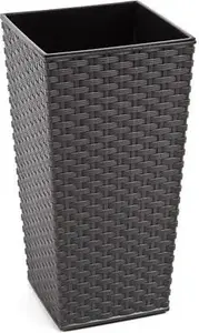 Flower Pot LAMELA Finezja with Insert Rattan Graphite (30x30, H:57)