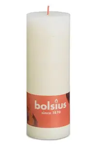 Wax Cylinder Candle Bolsius Rustiko Shine BOLSIUS3006 — Cream, Indoor, Height 190 mm, Diameter 6.8 cm