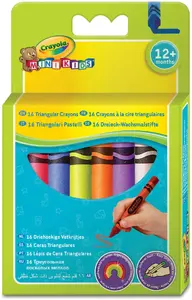 Crayola Треугольные восковые карандаши Mini Kids 16 цветов — набор 16 шт., мультиколор