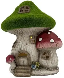 Decorative Mushroom House ornament by affek design, model QN23047RS — ceramic tabletop decoration