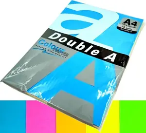 Colored Paper A4 double a Mix 5 Neon Colors 75 g/m² 100 Sheets